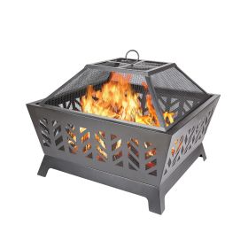 25.98'' Square IRON FIRE PIT OUTDOOR