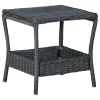 Patio Table Dark Gray 17.7"x17.7"x18.3" Poly Rattan