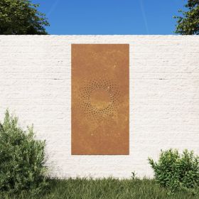 Patio Wall Decoration 41.3"x21.7" Corten Steel Sun Design