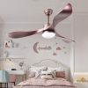 52inch Ceiling Fans with Lights, 3 ABS Fan Blades, Classical Style Fan with Remote Control, Noiseless Reversible DC Motor for Patio/Bedroom/Living Roo