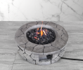 Living Source International 9'' H x 28'' W Fiber Reinforced Concrete Outdoor Fire pit(Stone Gray)