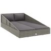 Patio Bed Gray 43.3"x78.7" Poly Rattan