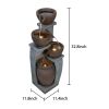 32.8" H 4-Tier Modern Outdoor Water Fountain - LED Lighted Indoor Outdoor Garden Fountains and Waterfalls for Garden, Patio, Backyard, Deck, Porch and