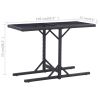 Patio Table Black 43.3"x20.9"x28.3" Glass and Poly Rattan