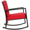 Patio Rattan Rocker Outdoor Glider Rocking Chair Cushion Lawn