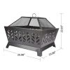 25.98'' Square IRON FIRE PIT OUTDOOR