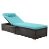 Outdoor PE Wicker Chaise Lounge - 2 Piece patio lounge chair; chase longue; lazy boy recliner;outdoor lounge chairs set of 2;beach chairs; recliner ch