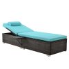 Outdoor PE Wicker Chaise Lounge - 2 Piece patio lounge chair; chase longue; lazy boy recliner;outdoor lounge chairs set of 2;beach chairs; recliner ch