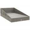 Patio Bed Gray 43.3"x78.7" Poly Rattan