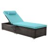 Outdoor PE Wicker Chaise Lounge - 2 Piece patio lounge chair; chase longue; lazy boy recliner;outdoor lounge chairs set of 2;beach chairs; recliner ch