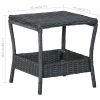 Patio Table Dark Gray 17.7"x17.7"x18.3" Poly Rattan