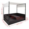 Patio Bed with Canopy Black 74.8"x51.2" Poly Rattan