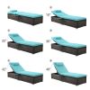 Outdoor PE Wicker Chaise Lounge - 2 Piece patio lounge chair; chase longue; lazy boy recliner;outdoor lounge chairs set of 2;beach chairs; recliner ch