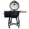 24 "Ceramic Pellet Grill with 19.6" diameter Gridiron Double Ceramic Liner 4-in-1 Smoked Roasted BBQ Pan-roasted for Outdoors Patio