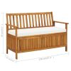 Patio Storage Bench Solid Acacia Wood 47.2"x24.8"x33.1"