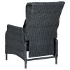 Reclining Patio Chair with Cushions Poly Rattan Dark Gray