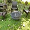 Iron Fire Pit Set Heating Equipment Camping Fire Bowl with Poker Mesh Cover for Backyard Patio