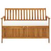 Patio Storage Bench Solid Acacia Wood 47.2"x24.8"x33.1"