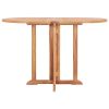 5 Piece Folding Patio Dining Set Solid Teak Wood