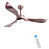 52inch Ceiling Fans with Lights, 3 ABS Fan Blades, Classical Style Fan with Remote Control, Noiseless Reversible DC Motor for Patio/Bedroom/Living Roo