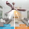 52inch Ceiling Fans with Lights, 3 ABS Fan Blades, Classical Style Fan with Remote Control, Noiseless Reversible DC Motor for Patio/Bedroom/Living Roo