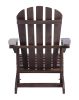 Adirondack Chair Solid Wood Outdoor Patio Furniture for Backyard, Garden, Lawn, Porch -Dark Brown