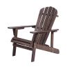 Adirondack Chair Solid Wood Outdoor Patio Furniture for Backyard, Garden, Lawn, Porch -Dark Brown