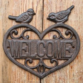 Iron Hanging Decoration Retro Courtyard Welcome Door Plate (Option: TWINBIRD Love)