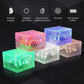 Solar Ice Cube Buried Lights Landscape Path Decoration (Option: Red-Small)