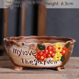 Ceramic Household Large-diameter Succulent Flower Pot (Option: Flower 139-Ceramic)