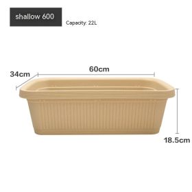 Extra Large Flowerpot Family Balcony Vegetables (Option: Light Brown 600)