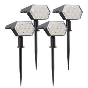 Solar Light Outdoor 92 LED Spotlight IP67 Waterproof (Option: White-4PCS-USB)