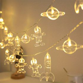 1 Set; LED String Light; 20 LED Battery Operated String Lights; Astronaut Spaceship Rocket Outer Space Room Bedroom Decor; Birthday Anniversary Party (Color: Warm White, size: 118.11 inch 20LED)