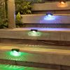 4pcs Solar Deck Lights Outdoor Solar Step Color Lights Waterproof Outdoor Lighting Solar Fence Lights Outdoor Step Lights For Pool Garden Wall Patio Y