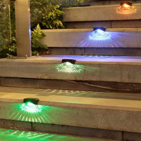 4pcs Solar Deck Lights Outdoor Solar Step Color Lights Waterproof Outdoor Lighting Solar Fence Lights Outdoor Step Lights For Pool Garden Wall Patio Y (Color: Multicolor)