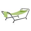 Polyester Hammock with Stand and Pillow, Brown 90.55"L x 38"W x 32"H