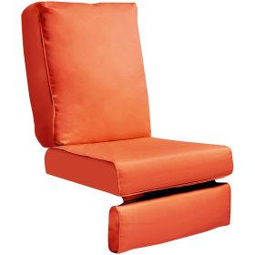 Indoor Outdoor Recliner Replacement Cushion;  Patio Furniture Chair Sofa Washable Cushion Deep Seat;  UV Protected;  Fade Protected and Water Spill Re (Color: Orange)