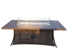 Elegant PE Wicker and Aluminium Patio Dining Fire Pit Table