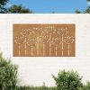 Patio Wall Decoration 41.3"x21.7" Corten Steel Flower Design