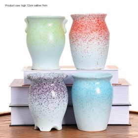 Succulent Flower Pot Ceramic Stoneware Simple Small Pot Plant (Option: B7106A Rainbow-Small And Medium)