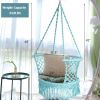 Hanging Hammock Chair with 330 Pounds Capacity and Cotton Rope Handwoven Tassels Design