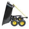 Folding car Poly Garden dump truck with steel frame, 10 inches. Pneumatic tire