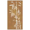 Patio Wall Decoration 41.3"x21.7" Corten Steel Bamboo Design