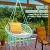 Hanging Macrame Hammock Chair with Handwoven Cotton Backrest