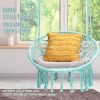 Hanging Macrame Hammock Chair with Handwoven Cotton Backrest