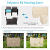 3 Pieces Patio Wicker Furniture Set with Storage Table and Protective Cover