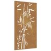 Patio Wall Decoration 41.3"x21.7" Corten Steel Bamboo Design