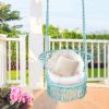 Hanging Hammock Chair with 330 Pounds Capacity and Cotton Rope Handwoven Tassels Design