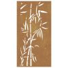 Patio Wall Decoration 41.3"x21.7" Corten Steel Bamboo Design