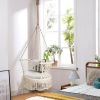 Hanging Hammock Chair with 330 Pounds Capacity and Cotton Rope Handwoven Tassels Design